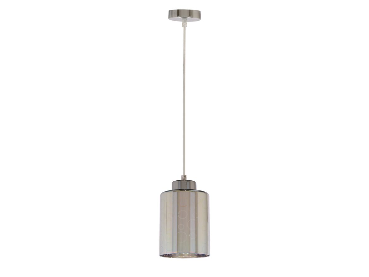 Lampa wisząca Ulosio chromowana 1 klosz szklany 3D E27