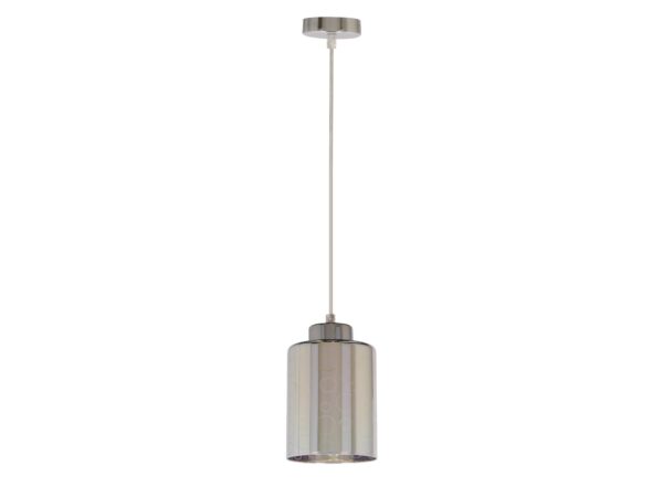 Lampa wisząca Ulosio chromowana jeden cylindryczny szklany klosz