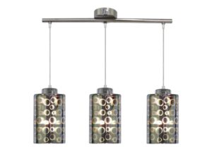 Miniaturka 2 - Lampa wisząca Ulosio chromowana z trzema kloszami E27 na białym tle