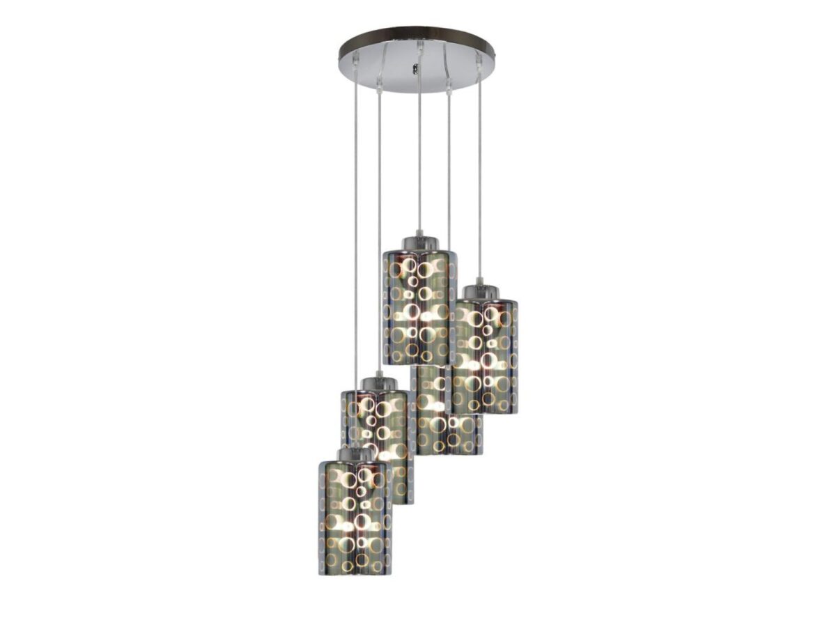 Lampa wisząca Ulosio 5-punktowa chromowana 37 cm