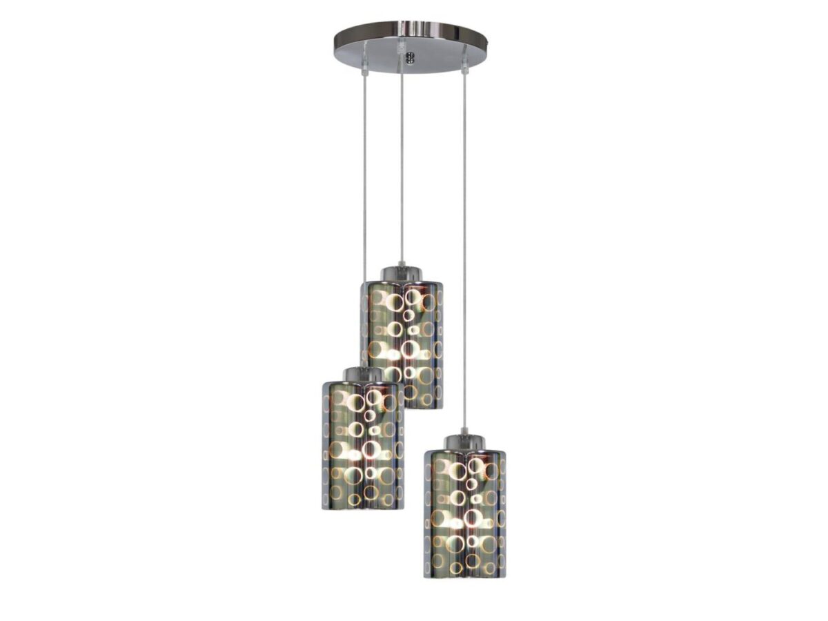 Lampa wisząca Ulosio 3-punktowa chromowana 37 cm