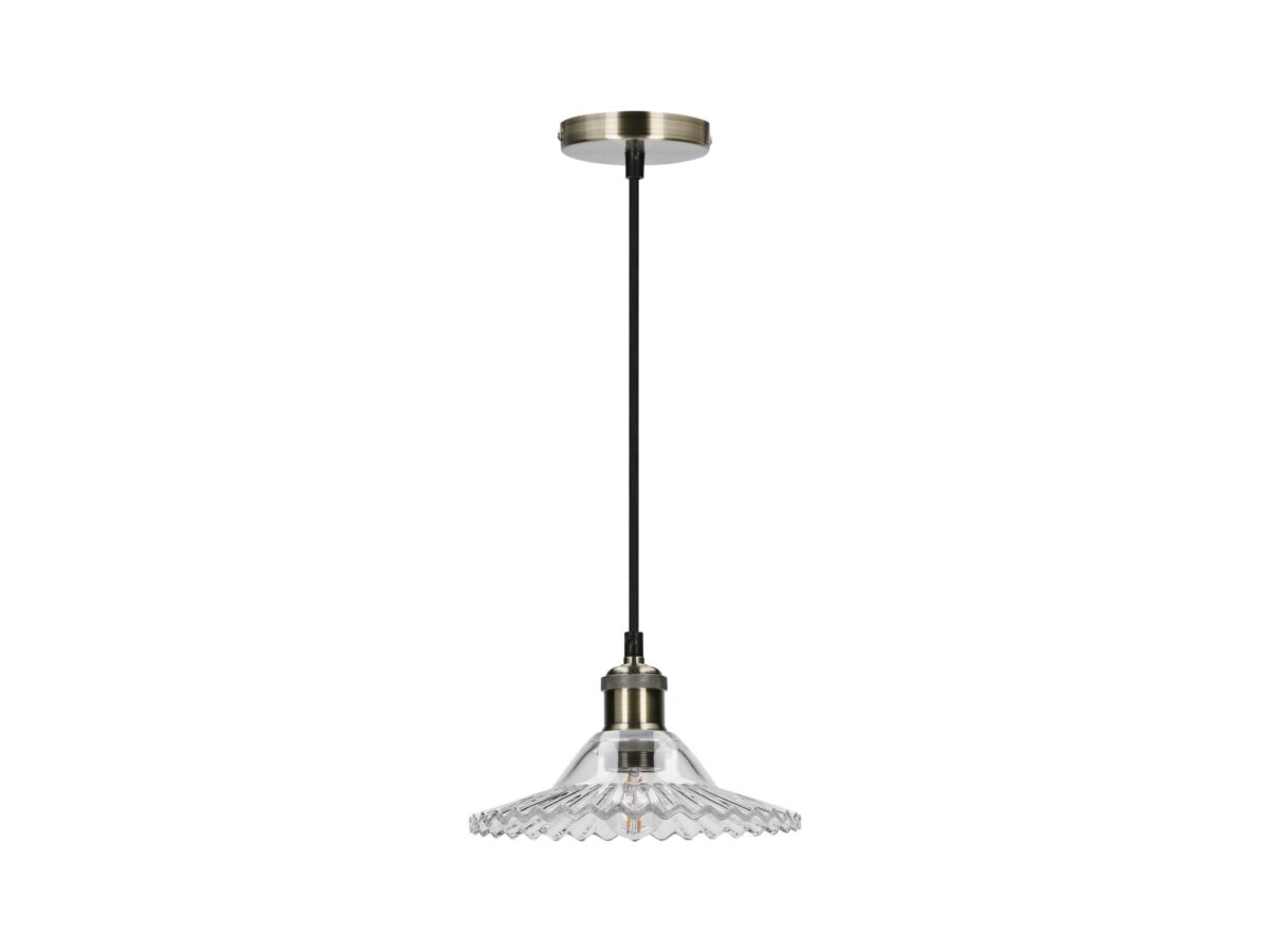 Lampa wisząca Valario 21,5 cm z ryflowanym szklanym kloszem