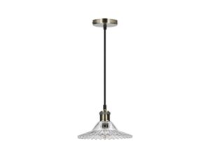 Miniaturka 3 - Lampa wisząca Valario przezroczysty ryflowany klosz szklany