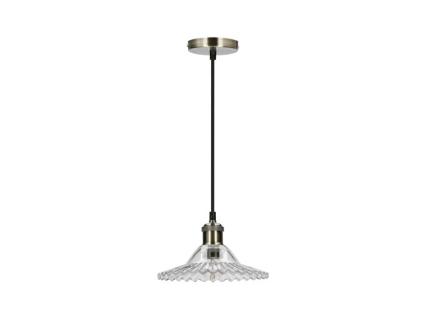 Lampa wisząca Valario przezroczysty ryflowany klosz szklany