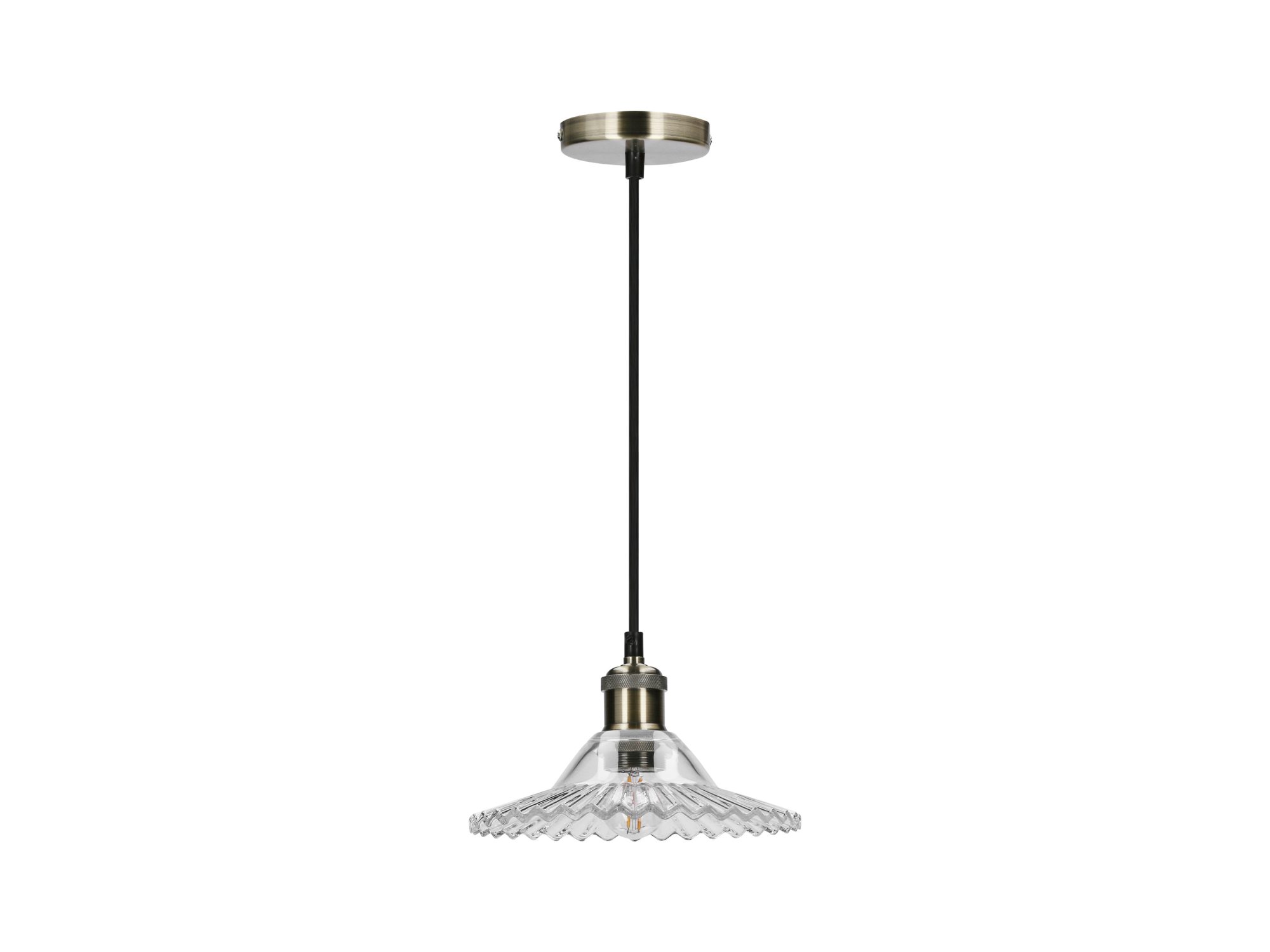 Lampa wisząca Valario przezroczysty ryflowany klosz szklany