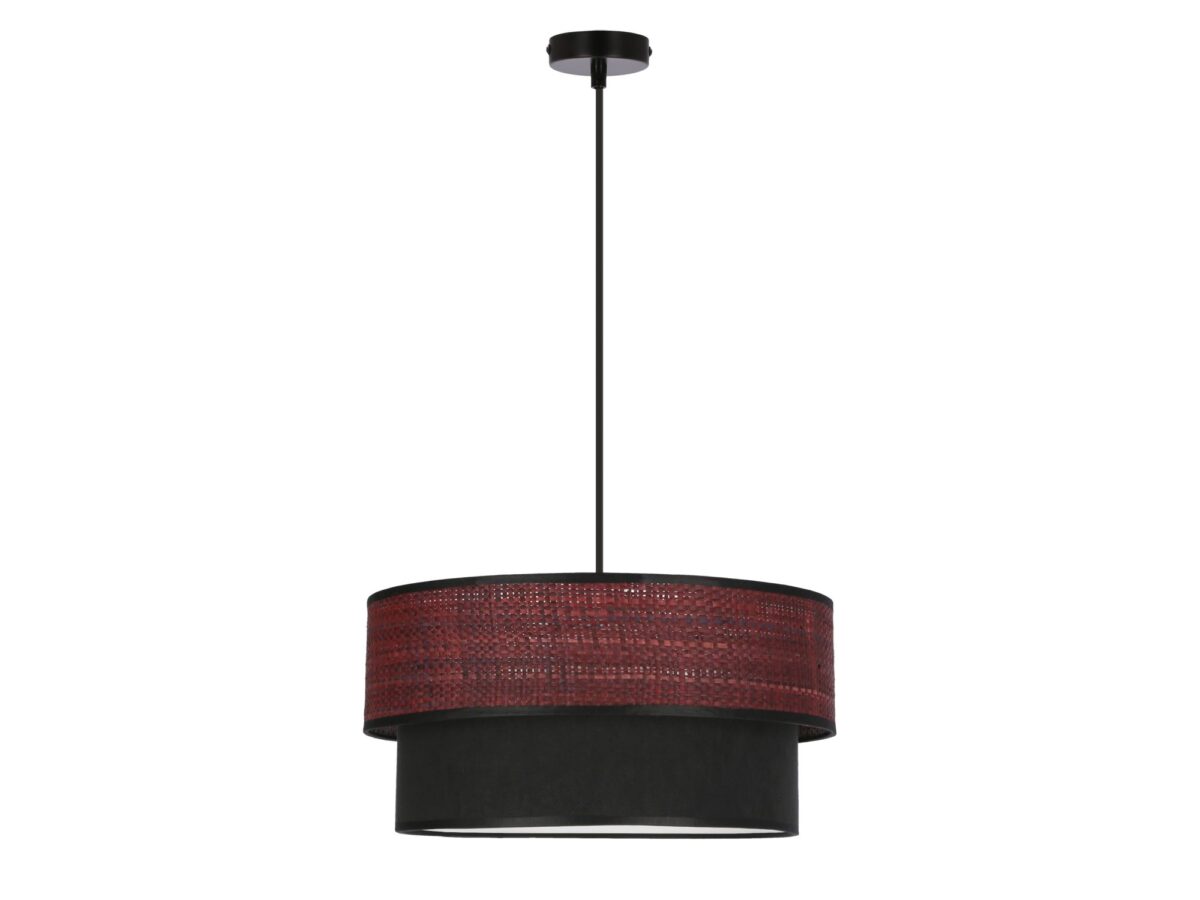 Lampa wisząca Validio E27 35 cm czarna szaro-bordowa