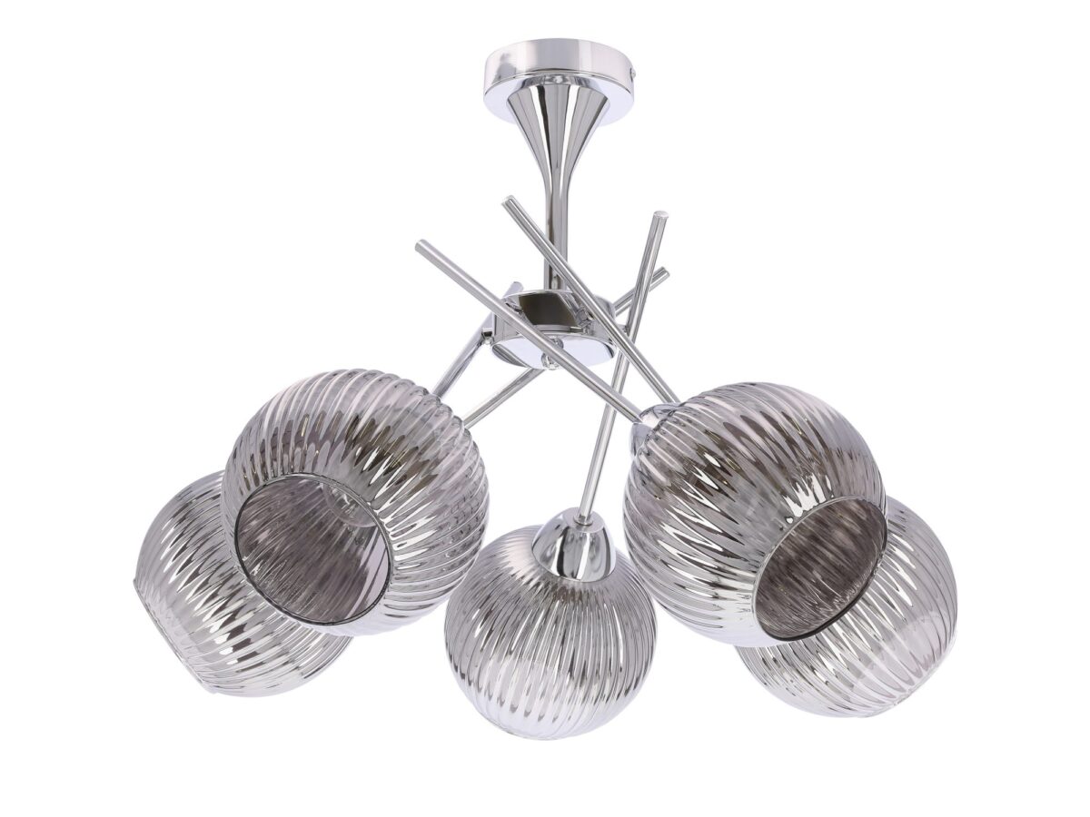 Lampa wisząca Valisena srebrna 5 × E27 62 cm