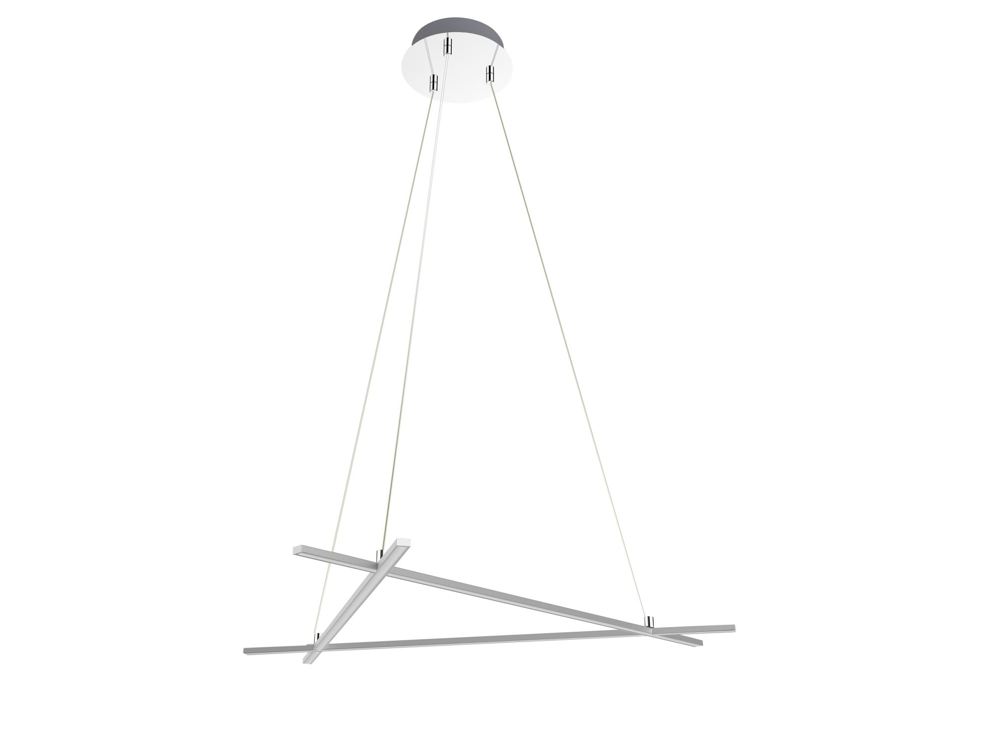 Geometryczne srebrne listwy lampy Valitano 30 W w drugim ujęciu