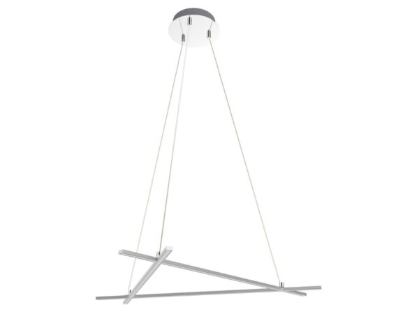 Lampa wisząca Valitano LED 30 W srebrna z trzema geometrycznymi listwami