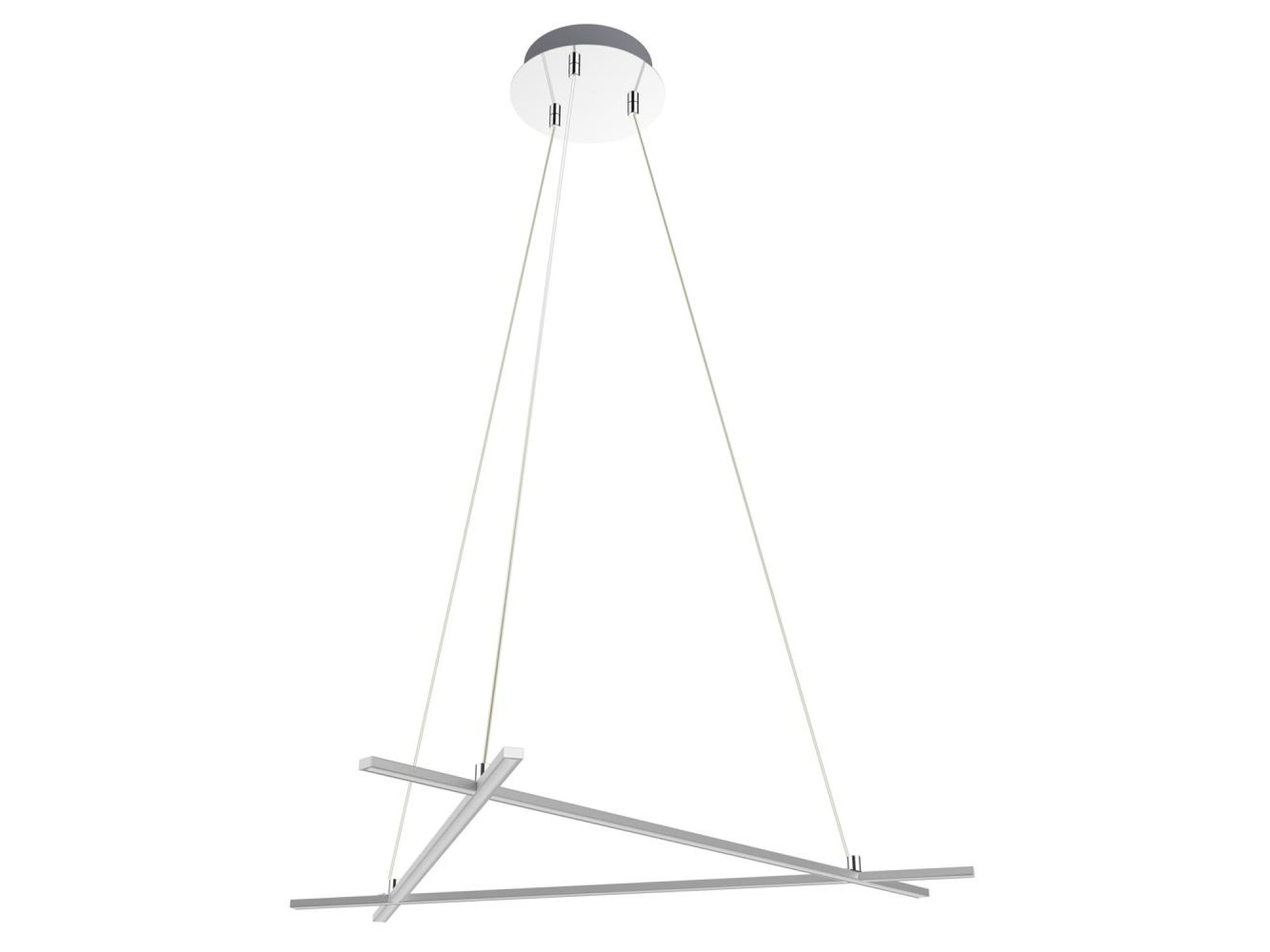 Valitano 30 W — srebrna geometryczna lampa wisząca na białym tle