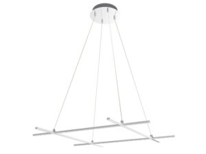 Miniaturka 4 - Lampa wisząca Valitano LED 40 W srebrna z czterema skrzyżowanymi listwami