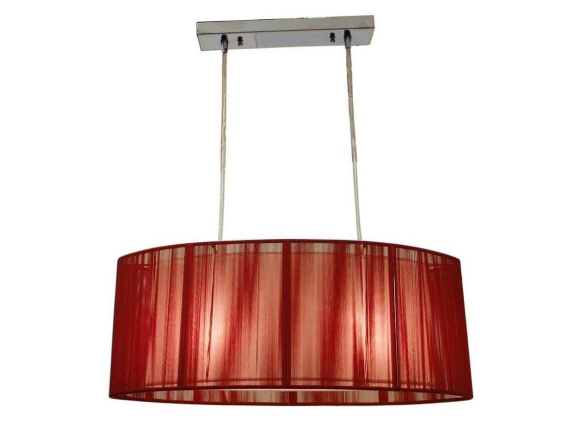 Lampa wisząca Valoseta czerwona z cylindrycznym abażurem 50 cm