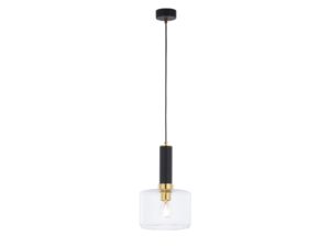 Miniaturka 6 - Lampa wisząca Vanes 1-punktowa, złoto-czarna, klosz przezroczyste, producent 1846