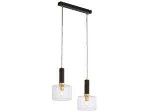 Miniaturka 6 - Lampa wisząca Vanes 2-punktowa, złoto-czarna, dwa klosze przezroczyste, producent 1847