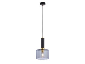 Miniaturka 1 - Lampa wisząca Vanes 1-punktowa, złoto-czarna, klosz przydymione, producent 1849