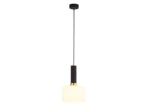Miniaturka 2 - Lampa wisząca Vanes 1-punktowa, złoto-czarna, klosz mleczne, producent 1852