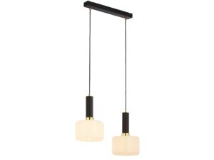 Miniaturka 2 - Lampa wisząca Vanes 1853, 2-punktowa, zloty-czarny i szkło mleczny