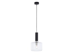 Miniaturka 3 - Lampa wisząca Vanes 1-punktowa, chromowo-czarna, klosz przezroczyste, producent 1855