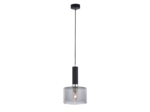 Miniaturka 4 - Lampa wisząca Vanes 1-punktowa, chromowo-czarna, klosz przydymione, producent 1858