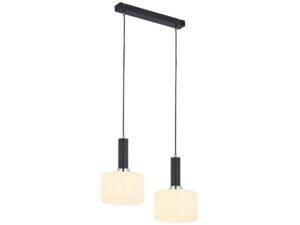 Miniaturka 5 - Lampa wisząca Vanes 1862, 2-punktowa, chrom-czarny i szkło mleczny