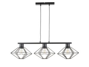 Miniaturka 2 - Lampa wisząca Vario 3 czarna z trzema stalowymi geometrycznymi kloszami i pełnym zawieszeniem