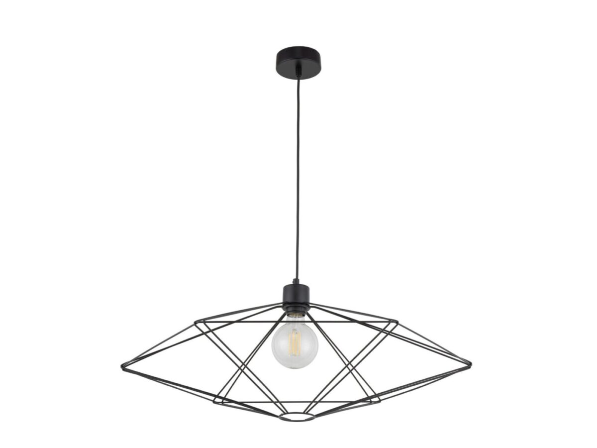 Lampa wisząca Vario L czarna 1-punktowa z drucianym kloszem