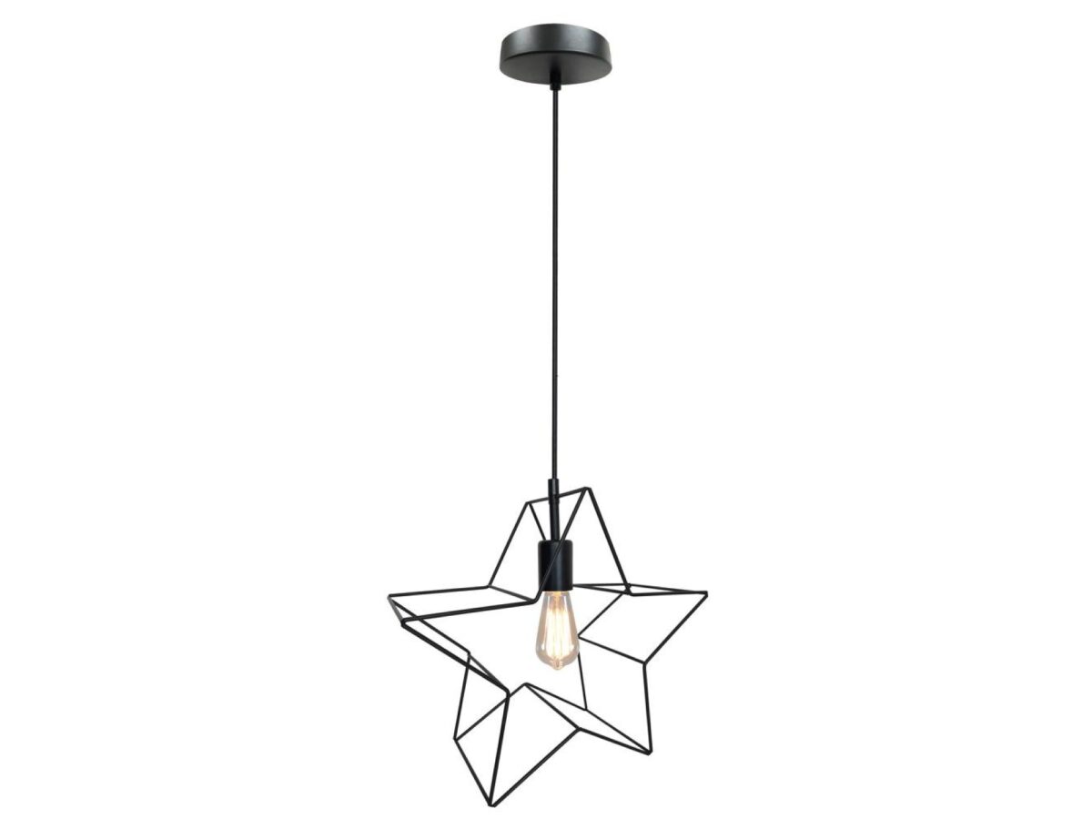 Lampa wisząca Velavina gwiazda metalowa 37 cm czarna