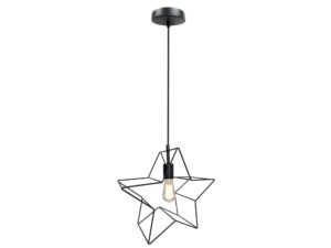 Miniaturka 2 - Czarna lampa wisząca Velavina z drucianym kloszem w kształcie gwiazdy