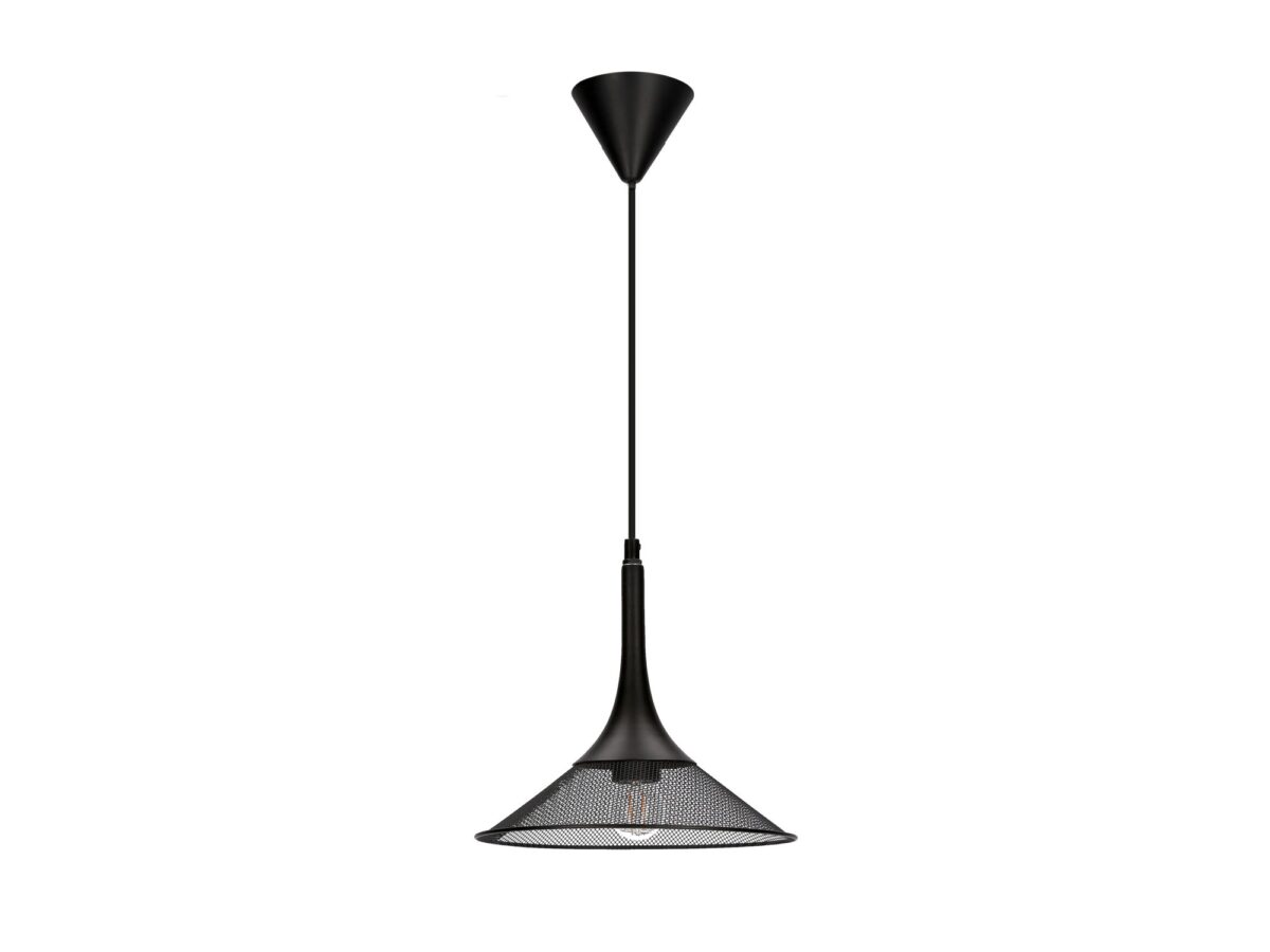 Lampa wisząca Veleria czarna z ażurowym kloszem 25 cm