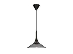 Miniaturka 3 - Lampa wisząca Veleria czarna z metalowym ażurowym kloszem 25 cm