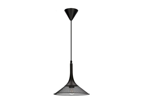 Lampa wisząca Veleria czarna z metalowym ażurowym kloszem 25 cm