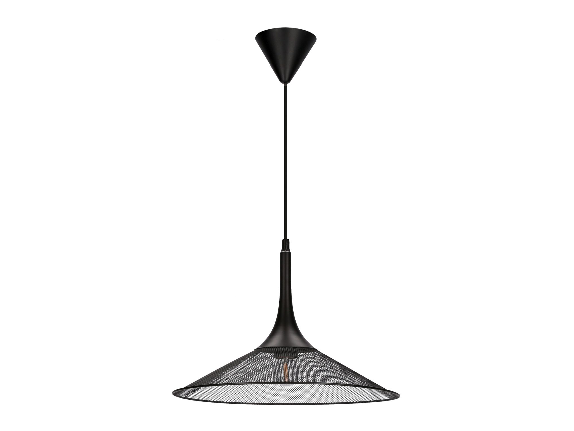 Lampa wisząca Veleria czarna 36 cm metalowy klosz siatkowy