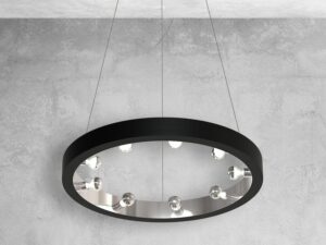 Miniaturka 1 - Lampa wisząca Veletira z dziewięcioma oprawkami w aranżacji wnętrza