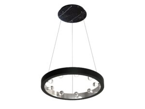 Miniaturka 4 - Lampa wisząca Veletira 9-punktowa czarna z chromem, ujęcie na białym tle