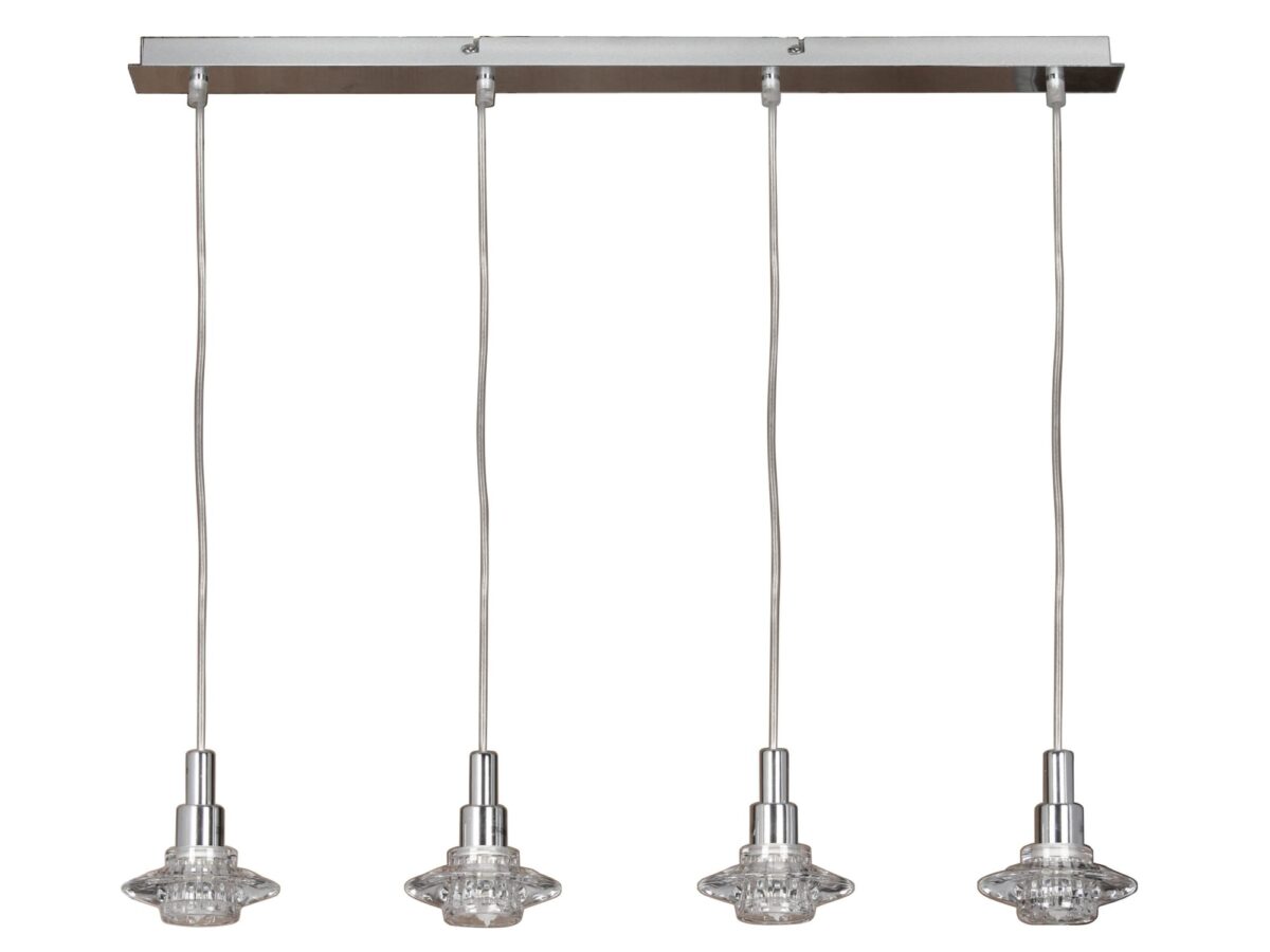 Lampa wisząca Veloda 4-punktowa chromowana ze szklanymi kloszami