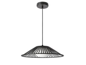 Miniaturka 4 - Lampa wisząca Velono 50 cm z czarnym stalowym stelażem i białym kloszem