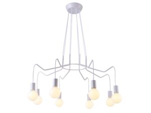 Miniaturka 6 - Lampa wisząca Velovano ośmiopunktowa biała matowa na białym tle