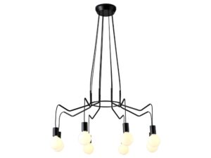 Miniaturka 1 - Lampa wisząca Velovano czarna ośmiopunktowa z metalowymi ramionami