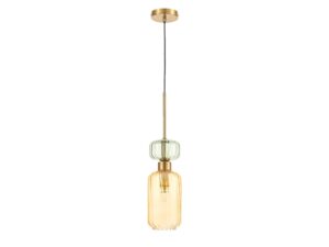 Miniaturka 1 - Lampa wisząca Venaria bursztynowy klosz na białym tle