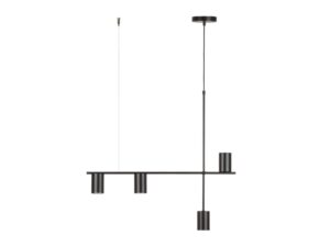 Miniaturka 2 - Lampa wisząca Vendo 4 czarna z czterema cylindrycznymi reflektorami