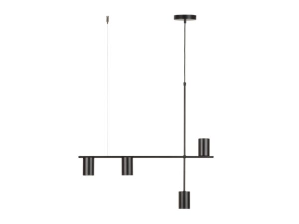 Lampa wisząca Vendo 4 czarna z czterema cylindrycznymi reflektorami