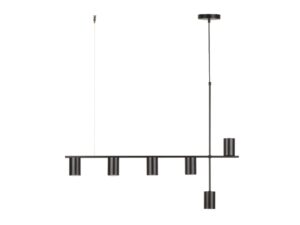 Miniaturka 5 - Lampa wisząca Vendo 6 czarna z sześcioma reflektorami GU10 na białym tle
