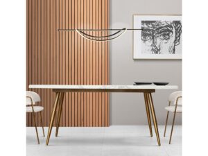 Miniaturka 3 - Lampa Venesia z dwiema świetlnymi krzywiznami nad stołem w jadalni