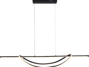 Miniaturka 4 - Pełniejszy widok czarnej belki i łuków lampy wiszącej Venesia LED