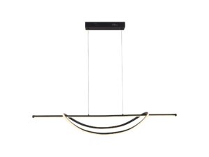 Miniaturka 5 - Czarna lampa wisząca Venesia LED 35 W z długą belką i dwoma zakrzywionymi ramionami, packshot