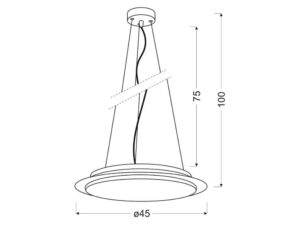 Miniaturka 1 - Lampa wisząca Venevio LED schemat wysokości zawieszenia i średnicy
