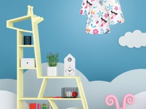 Miniaturka 1 - Trójpunktowa lampa wisząca Venireta z kwiatowym wzorem w kolorowym pokoju dziecięcym