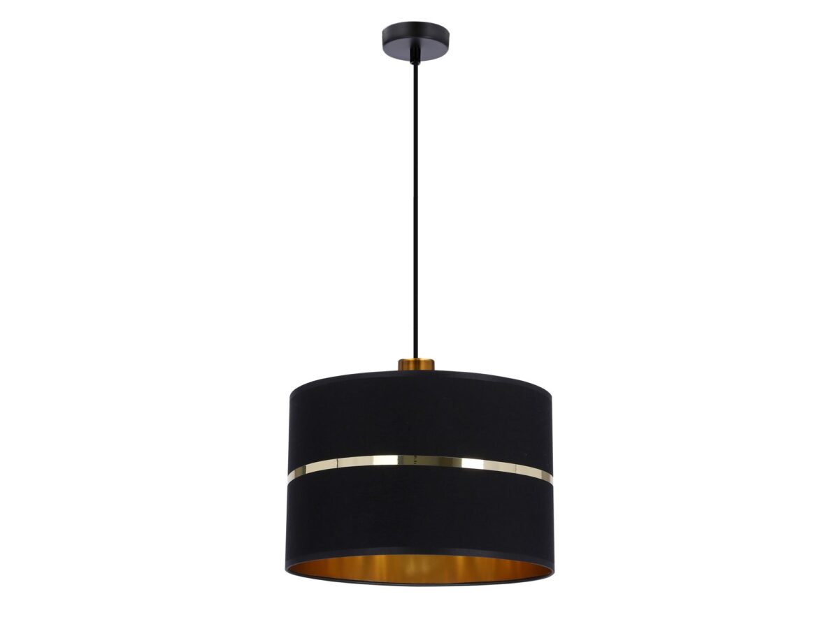 Lampa wisząca Venisia czarno-złota z abażurem E27