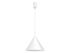 Miniaturka 2 - Biała lampa wisząca Venolo GX53 o stożkowym kloszu 32 cm na białym tle