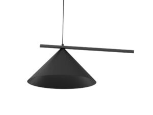 Miniaturka 7 - Czarny metalowy stożkowy klosz Venolo do lampy wiszącej z dwoma punktami